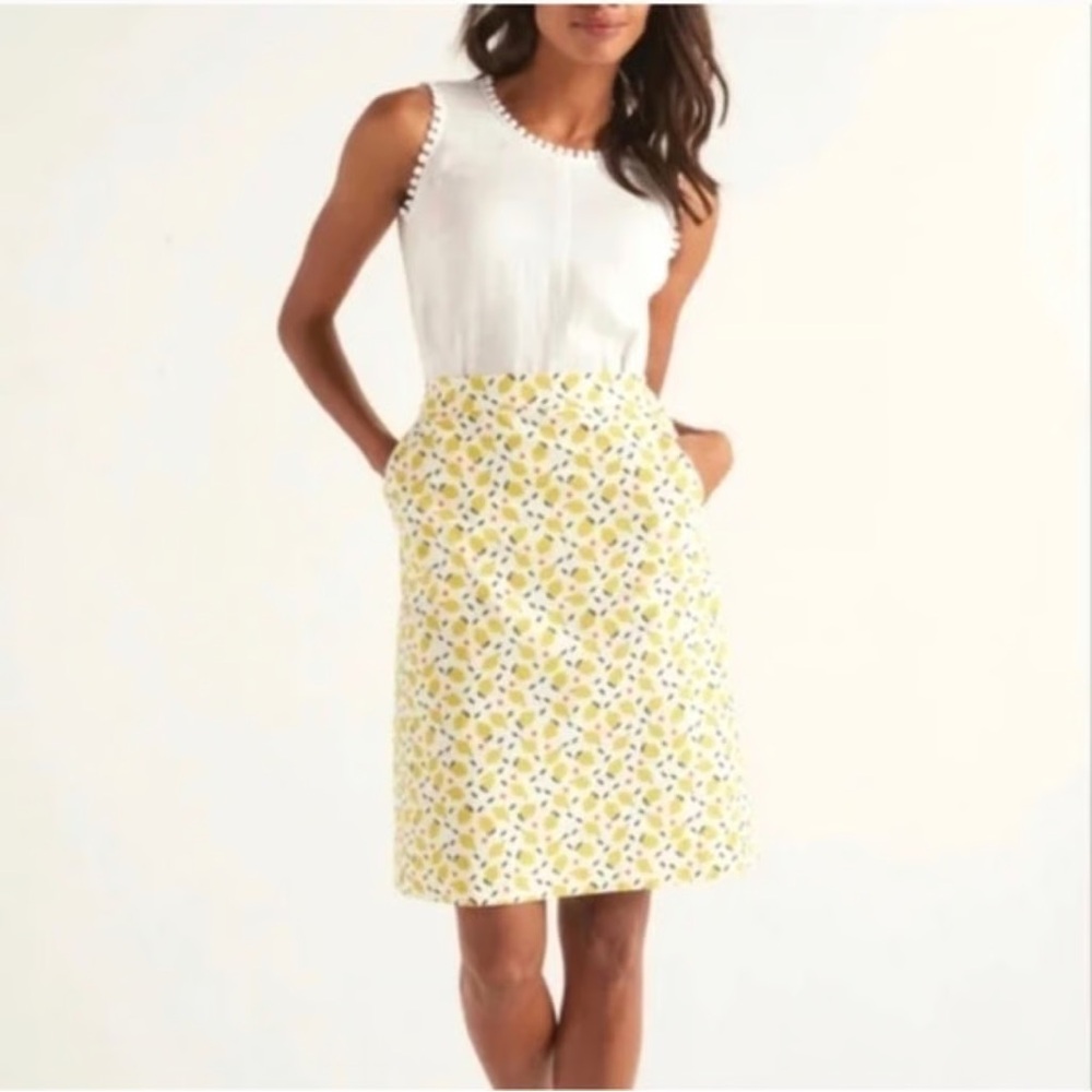 Boden Yellow Francesca A-Line Lemon Skirt Size US 10L Spring Fresh NWOT